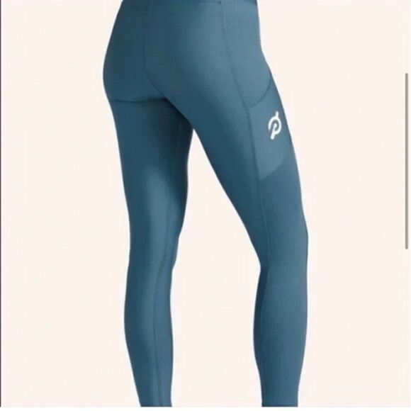 Peloton Show Up High-Rise Pocket Legging Teal Blue Size Medium - Picture 2 of 5